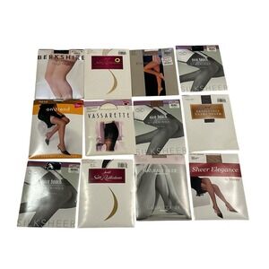 VTG Pantyhose Nice Touch Tights Lot of 12 Various Colors & Sizes